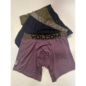 Volcom 3 Pack Men's Boxer Briefs Size Small 28-30 Purple Blue Green NWOT